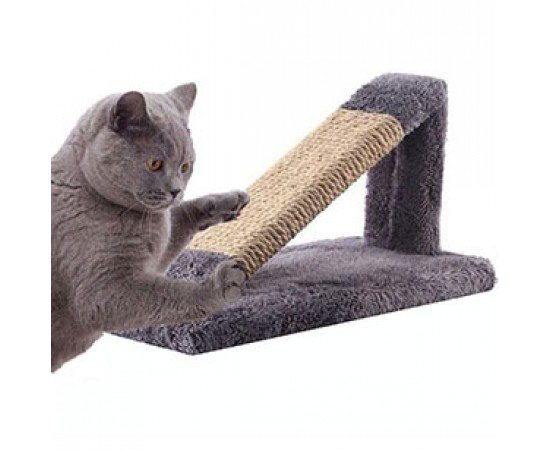 Kedi Tırmalama Rampası - Peluş Kumaş Doğal Kendir Halat